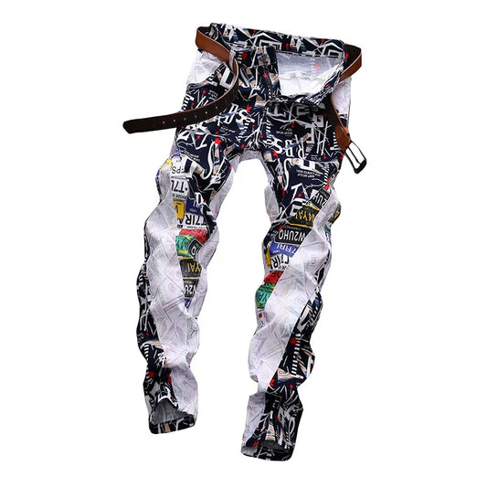 Street Collage Print Pants