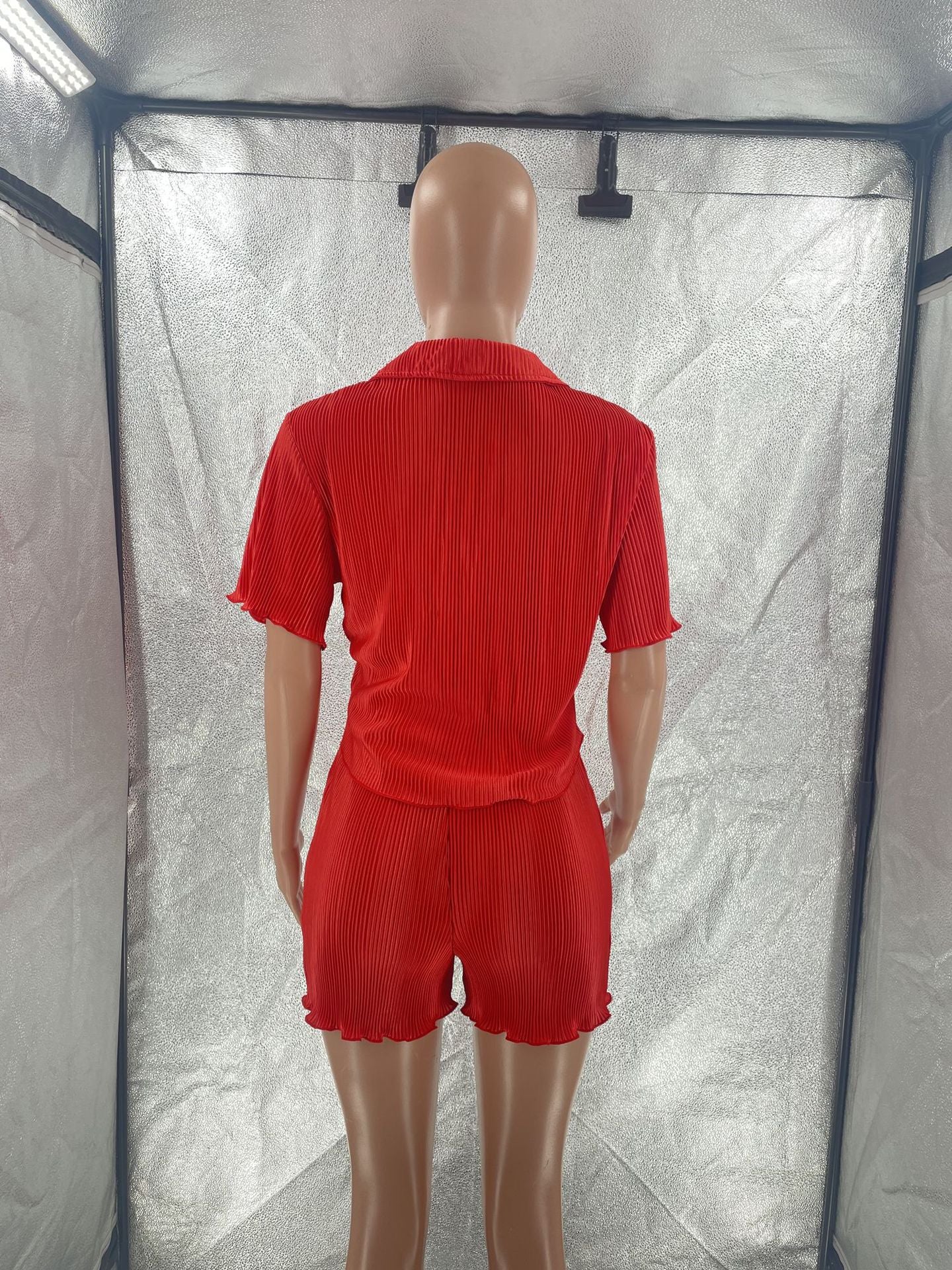 CM.YAYA Street Vintage Pleated Women's Set Short Sleeve Shirt Blouse and Shorts Suit 2023 INS Two 2 Piece Set Outfit Tracksuit