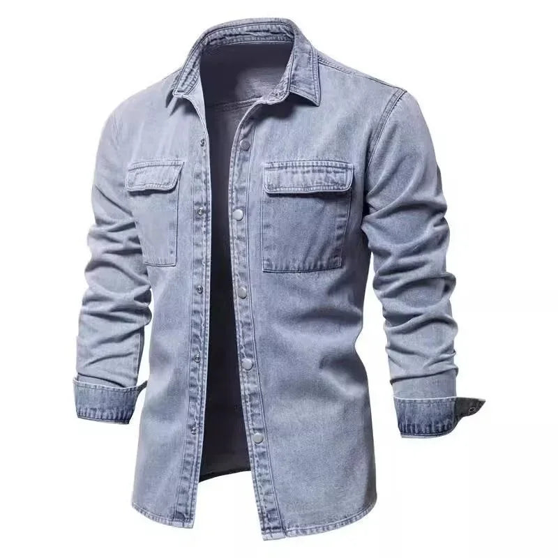 Cowboy jacket men's spring and autumn Korean version trendy brand jacket men's casual versatile autumn teenage student solid col