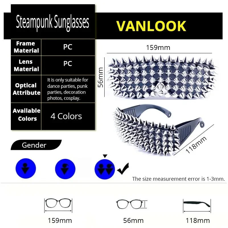 Luxury Designer Sunglasses Unusual Steampunk Glasses Men's Gold Shades for Women Rivet Lady Fashion Points Sun Party Handmade