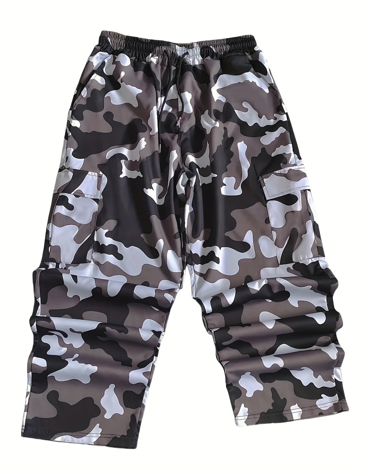 New Large Pocket Loose Overalls Men's Outdoor Sports Jogging Tactical Pants Elastic Waist  Casual Work Pants camouflage pants