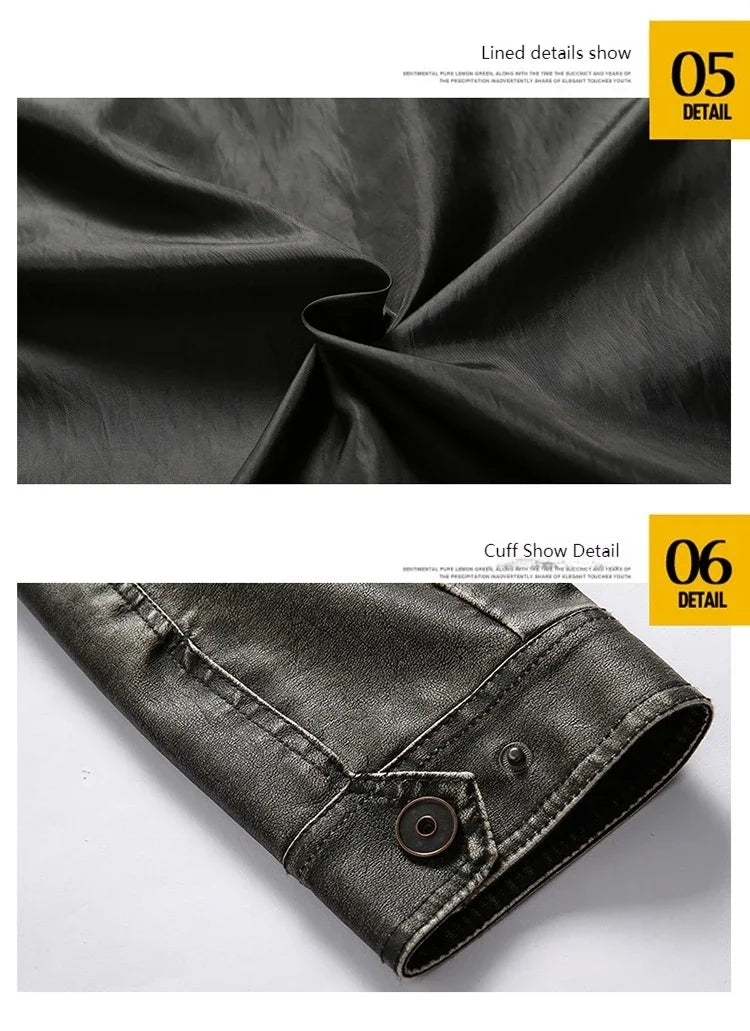 New Autumn and Winter Men's Motorcycle Windproof Jacket Men's Trendy Youth Versatile Casual Leather Jacket