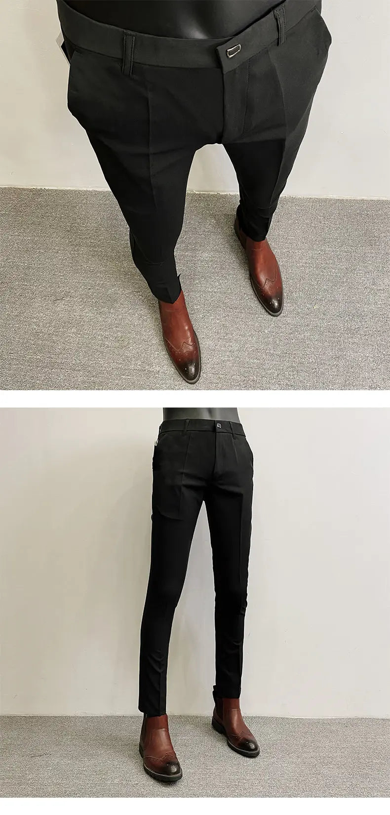 Men Suit Pants Formal Trousers Pantalone Hombre Stretch Slim Solid Color Casual Dress Full Length Pants Fashion New Men Clothing