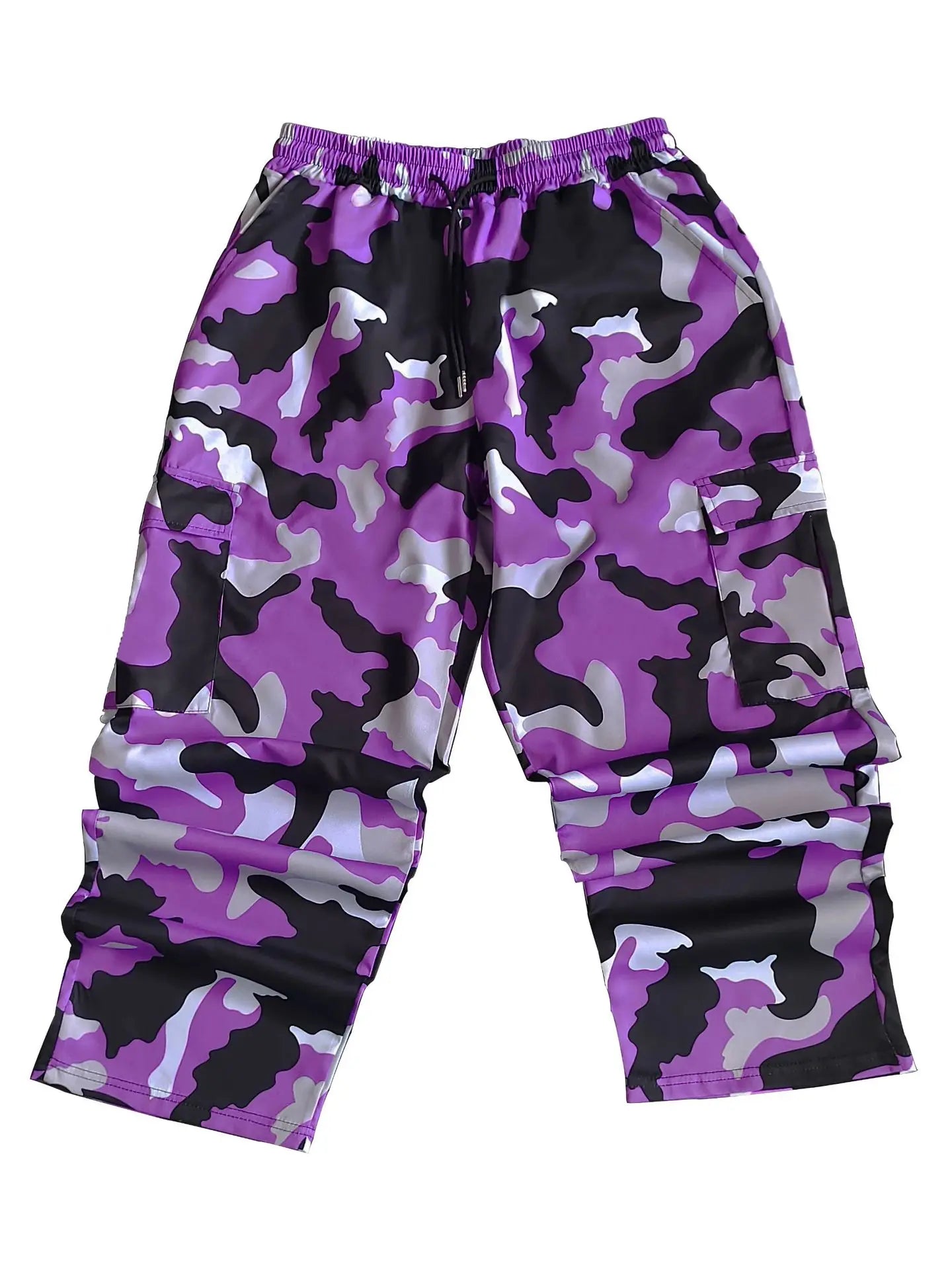 New Large Pocket Loose Overalls Men's Outdoor Sports Jogging Tactical Pants Elastic Waist  Casual Work Pants camouflage pants