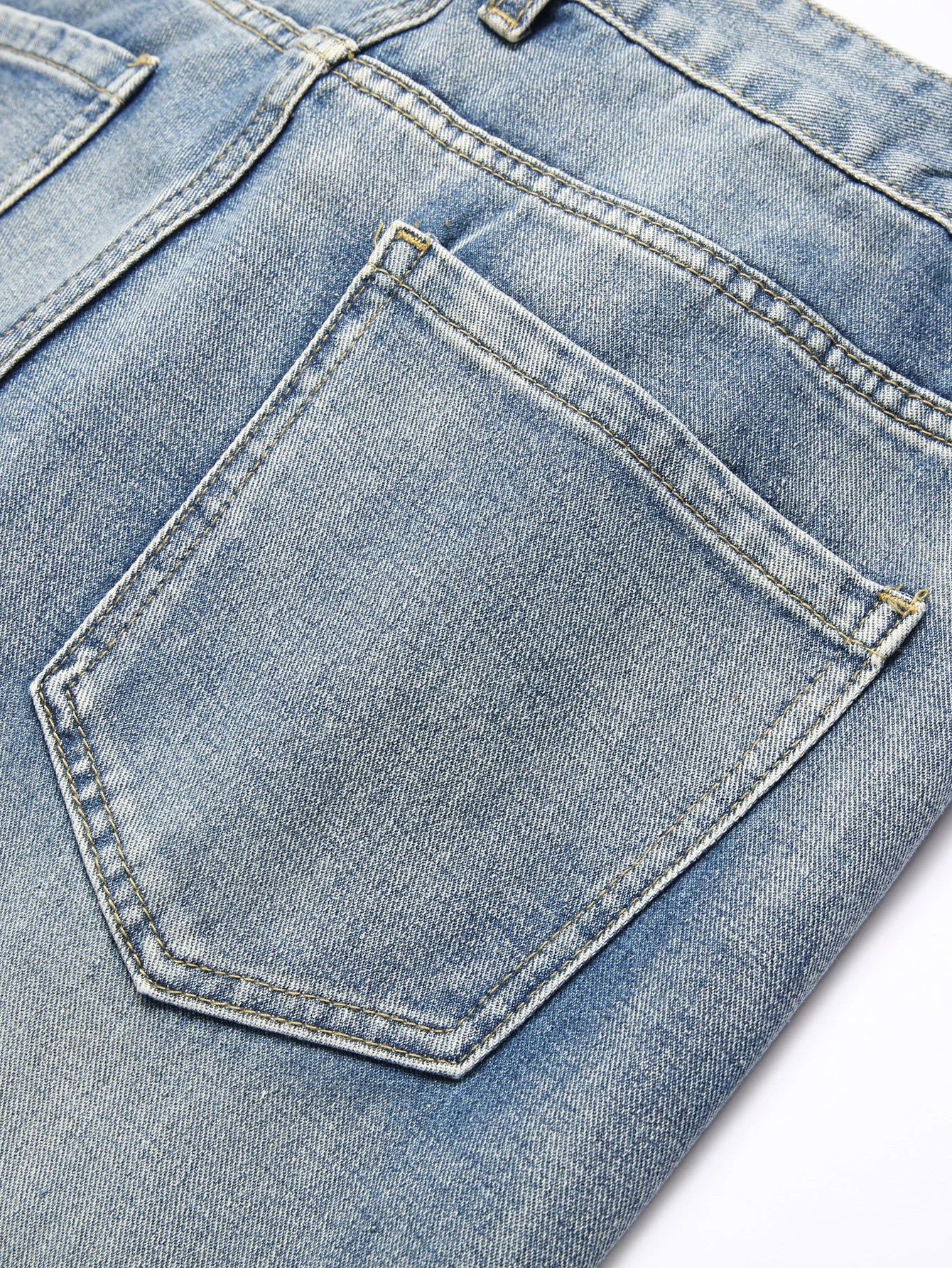 Mid Waist Pants Men's Clothing Straight Vintage Washed Distressed Blue Ripped Jeans with Cross Star Design Spring Y2K Clothes