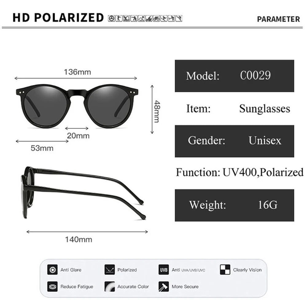 Minimalist Round Frame Sunglasses