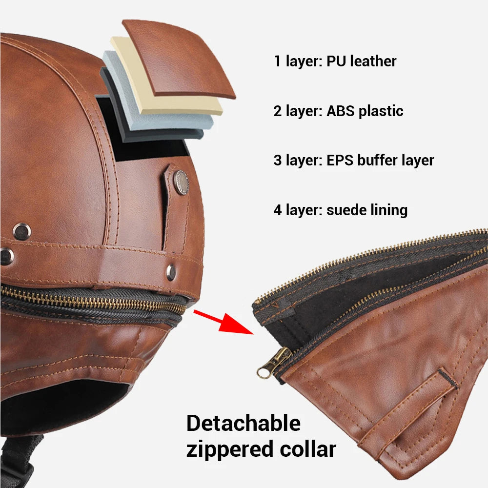 Retro Motorcycle Helmet DOT Certification Moto Helmet Men Women Half Helmet HD Lens Casco Four Seasons Riding Scooter Capacetes