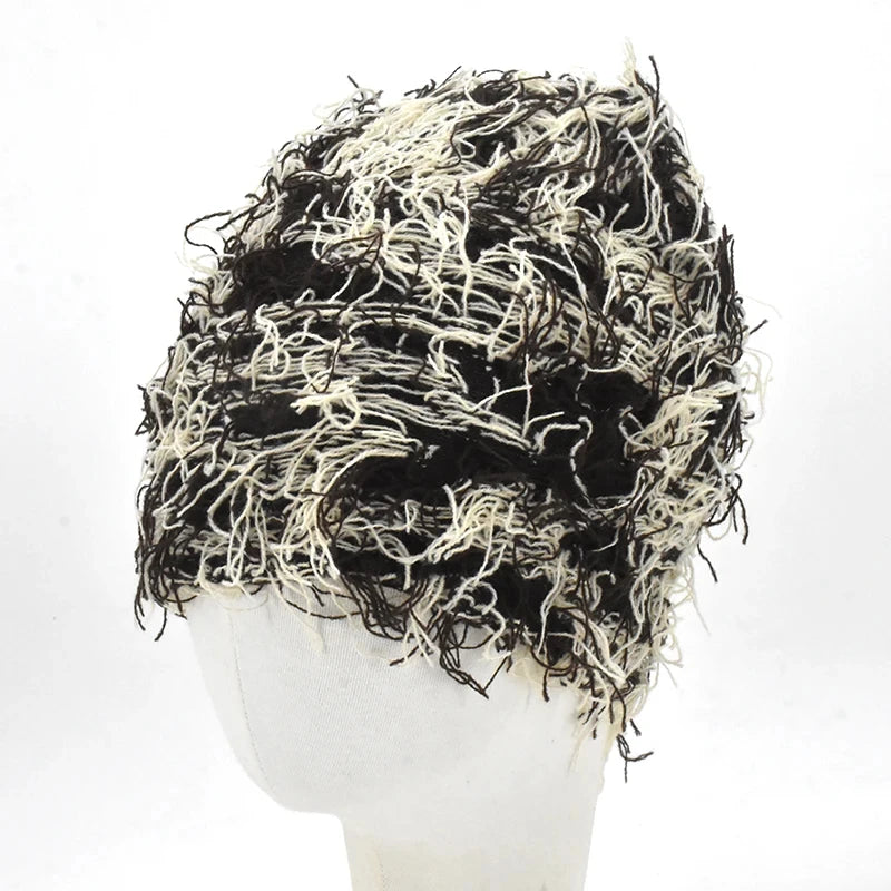 Distressed Fuzzy Knit Balaclava