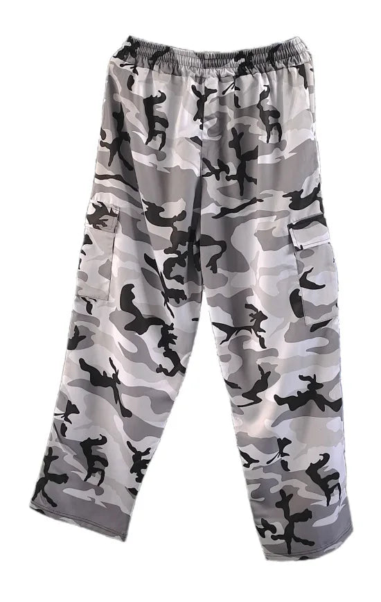 New Large Pocket Loose Overalls Men's Outdoor Sports Jogging Tactical Pants Elastic Waist  Casual Work Pants camouflage pants