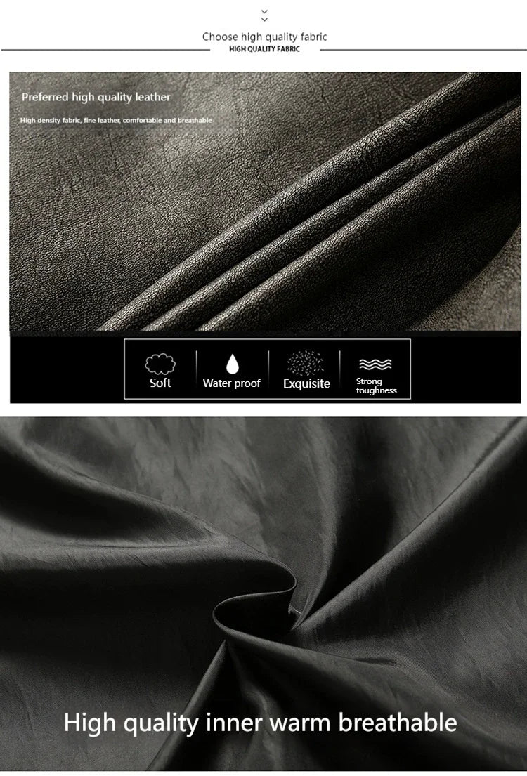 New Autumn and Winter Men's Motorcycle Windproof Jacket Men's Trendy Youth Versatile Casual Leather Jacket