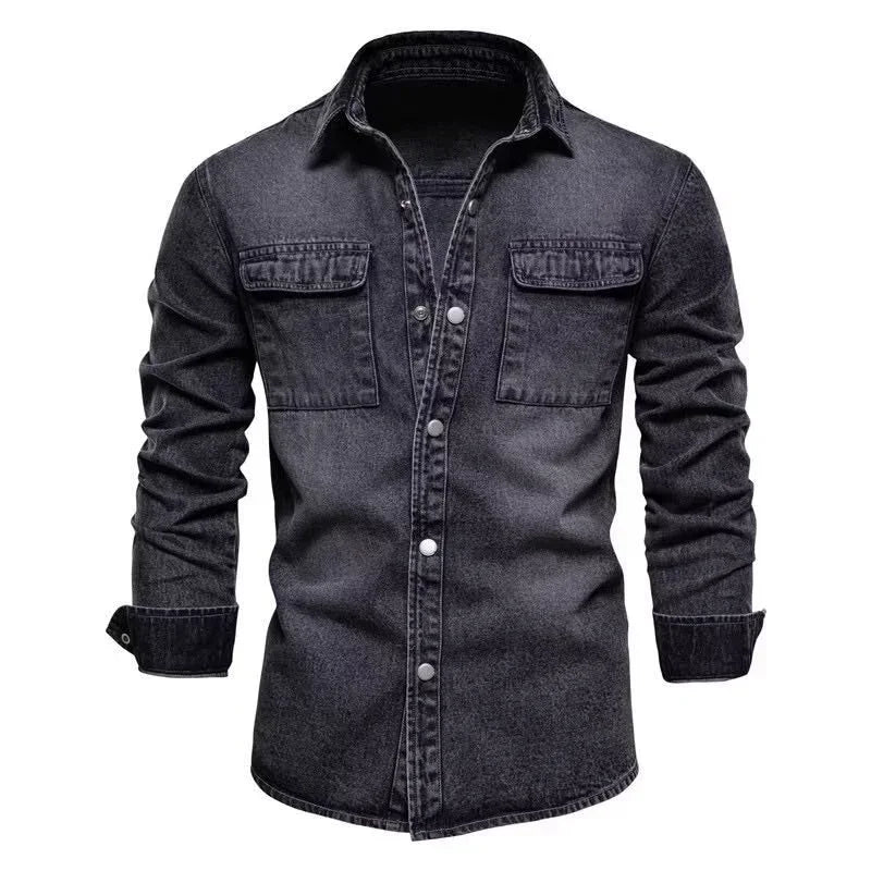 Cowboy jacket men's spring and autumn Korean version trendy brand jacket men's casual versatile autumn teenage student solid col
