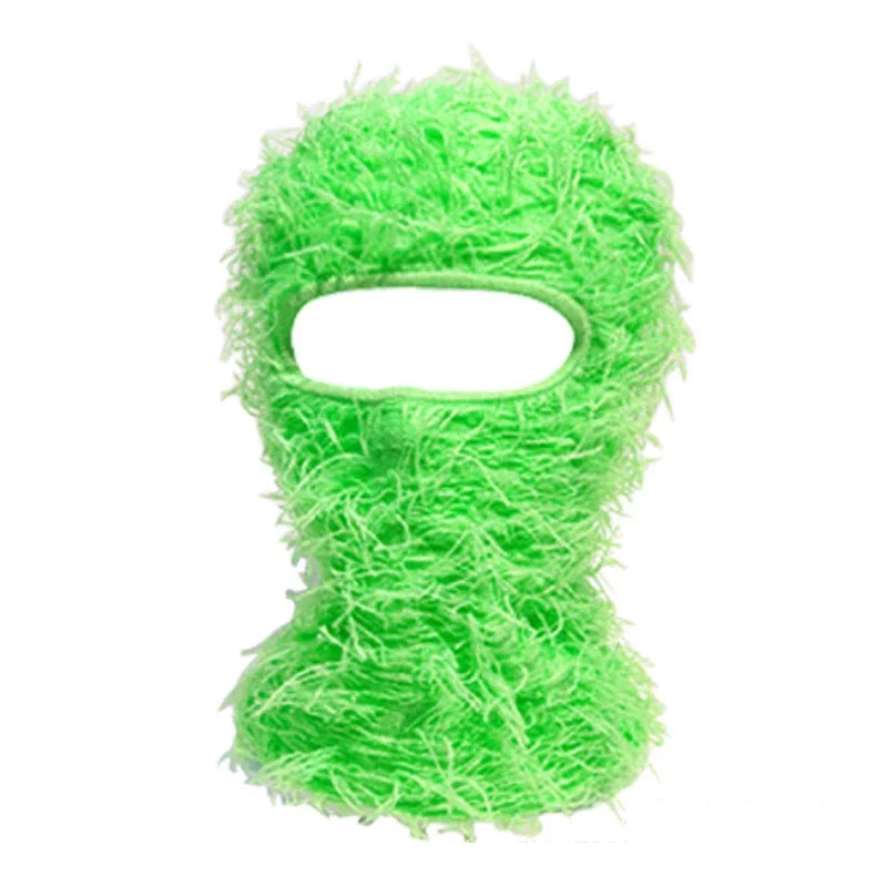 Distressed Fuzzy Knit Balaclava