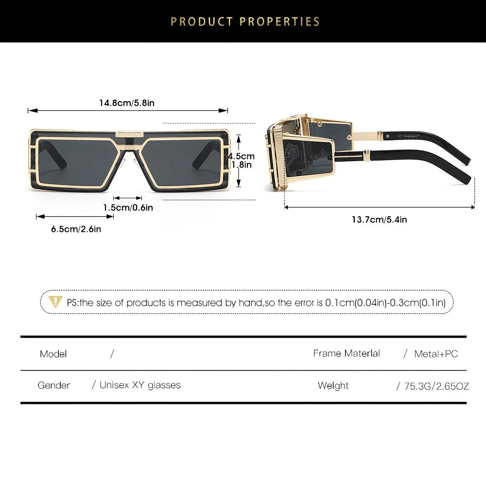 Square Punk Sunglass Men Vintage Luxury Steampunk Sunglasses Women Fashion Glasses Gafas De Sol Hombre Lunette De Soleil Homme