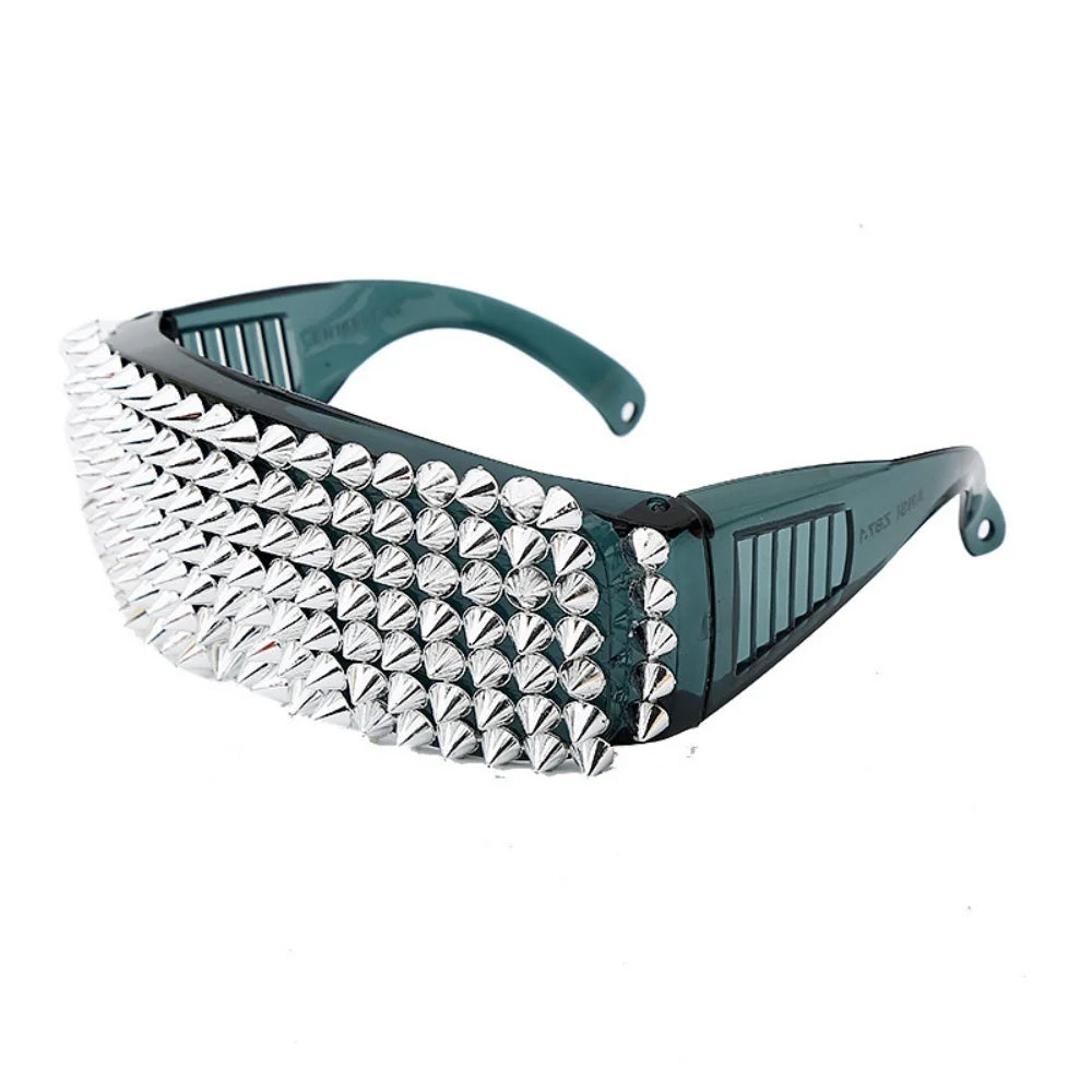 Luxury Designer Sunglasses Unusual Steampunk Glasses Men's Gold Shades for Women Rivet Lady Fashion Points Sun Party Handmade