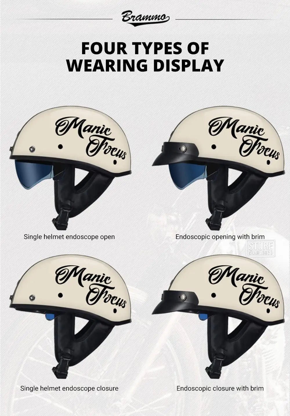 Retro Motorcycle Helmet DOT Certification Moto Helmet Men Women Half Helmet HD Lens Casco Four Seasons Riding Scooter Capacetes