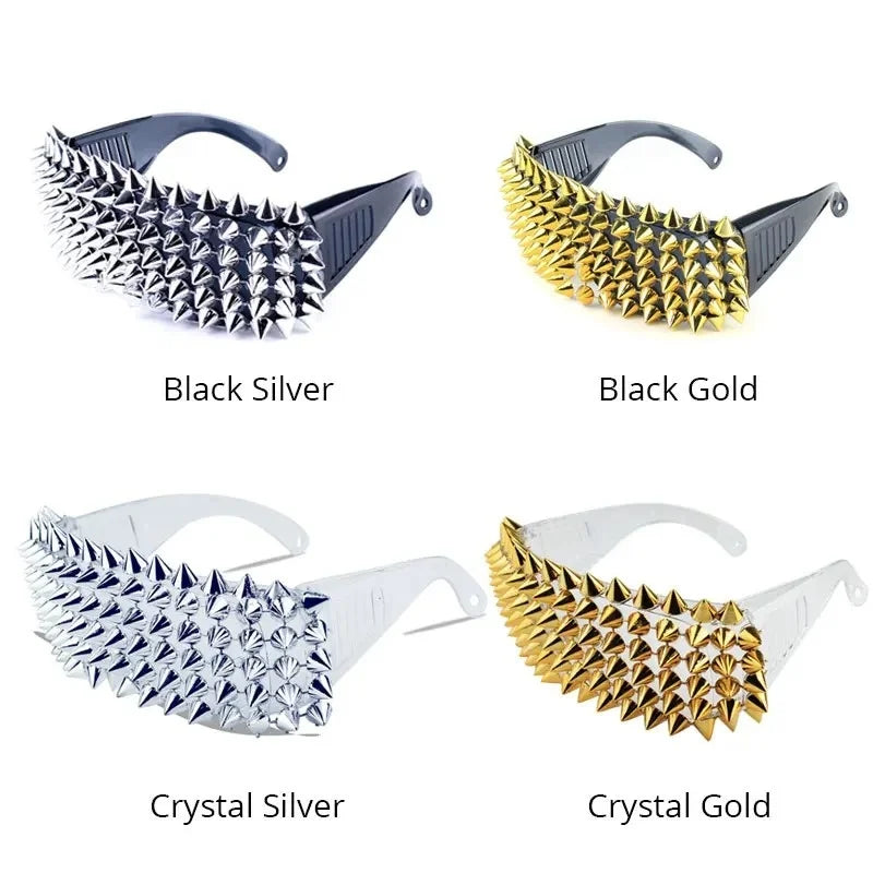 Luxury Designer Sunglasses Unusual Steampunk Glasses Men's Gold Shades for Women Rivet Lady Fashion Points Sun Party Handmade