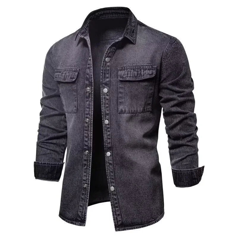 Cowboy jacket men's spring and autumn Korean version trendy brand jacket men's casual versatile autumn teenage student solid col