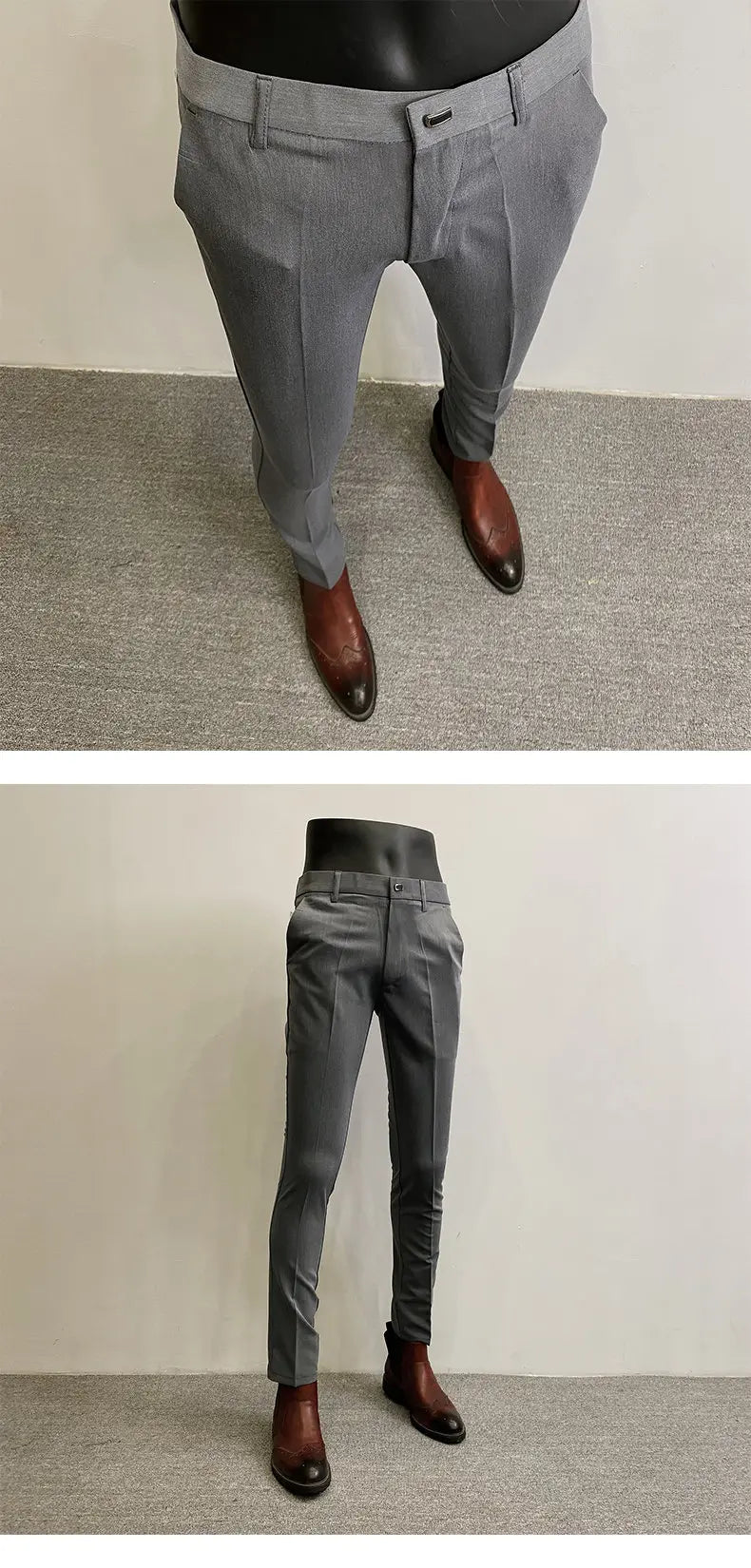 Men Suit Pants Formal Trousers Pantalone Hombre Stretch Slim Solid Color Casual Dress Full Length Pants Fashion New Men Clothing
