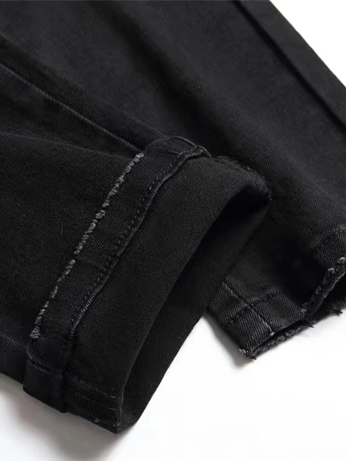 European and American new washed hole Zhangzai trendy fashion jeans