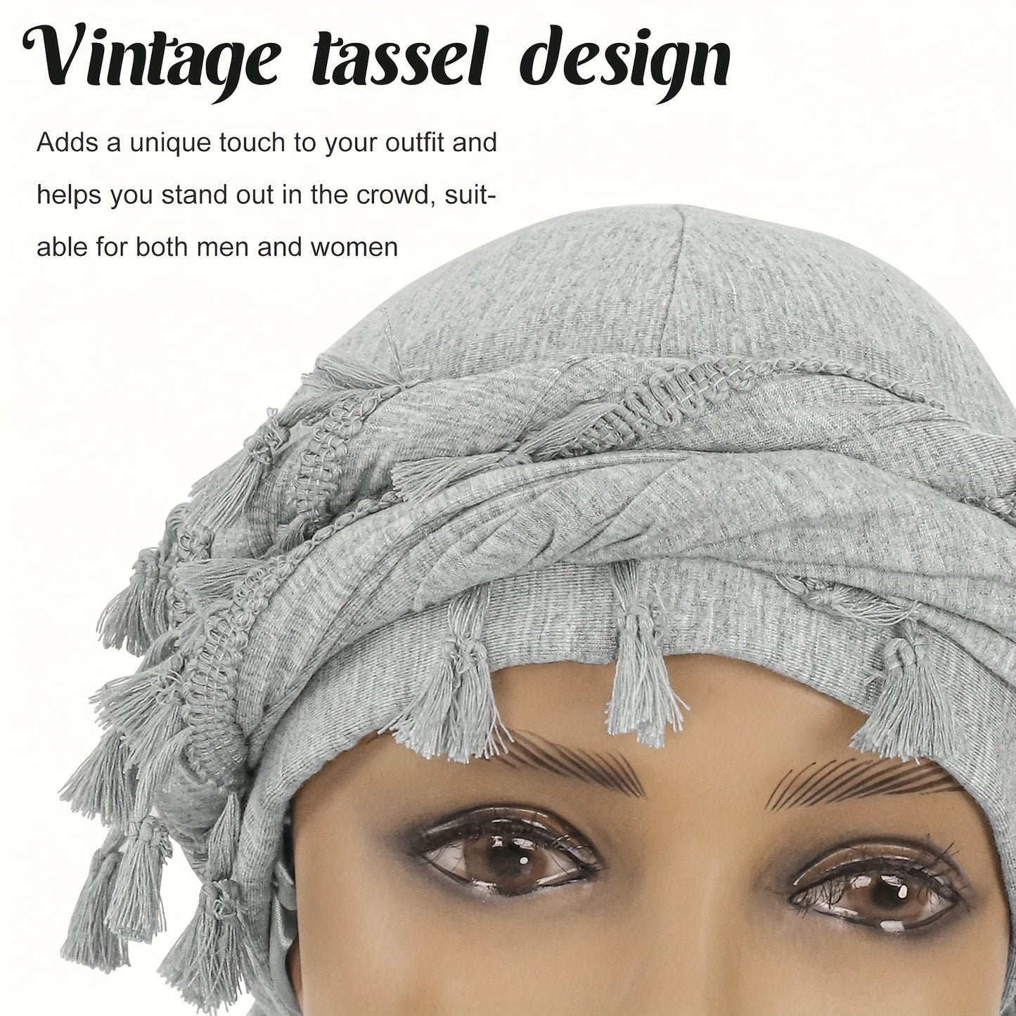 4pcs Funky Retro Tassel Headbands & Pirate Hats - Modal, Stretch Fabric for Men, Funky Personality Style