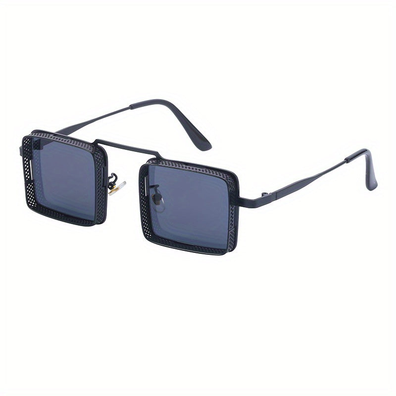 Steampunk Metal Hollow Men Square Frame Women Shades - Stylish