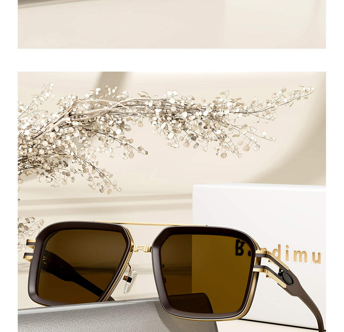 Bandimu Trend Modern Fashion Metal INS Wind Europe And The United States Fashion Casual Glasses Summer Sunscreen Casual Texture Versatile Fashion Street Shooting Glasses for Men And Women, with Eyeglasses Case, Glasses Cloth