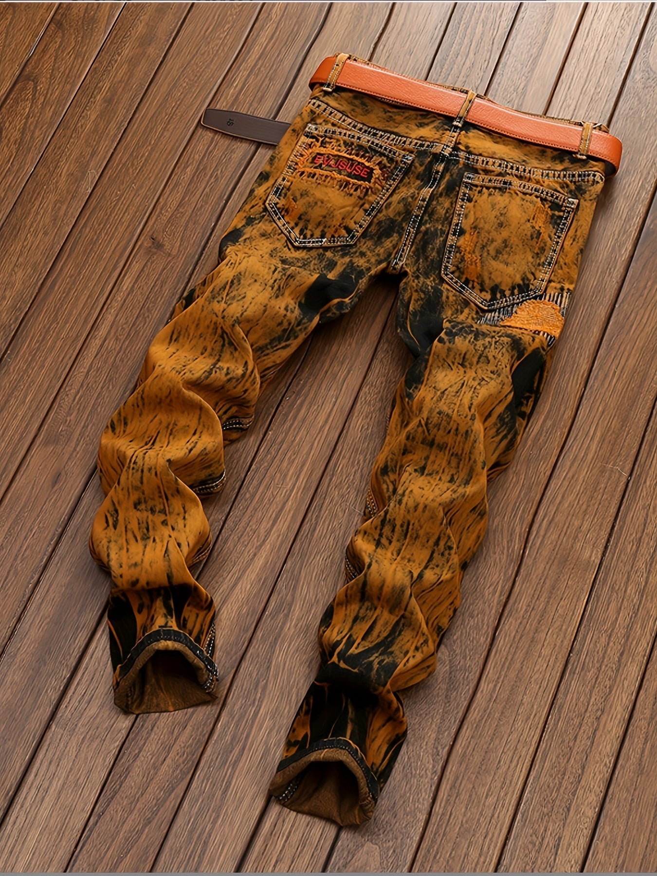 Fashion Retro Tide Pants Europe And The United States Foreign Trade Jeans Men Make Old Straight Jeans With Holes.