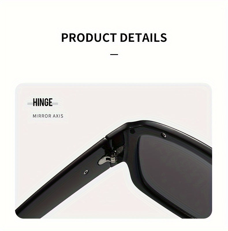 Two-piece Set of Retro Men's Square Large Frame Metal Head Decoration Glasses, Lightweight Frame, Unisex, Suitable for and Casual Wear, Ideal as a Holiday Gift