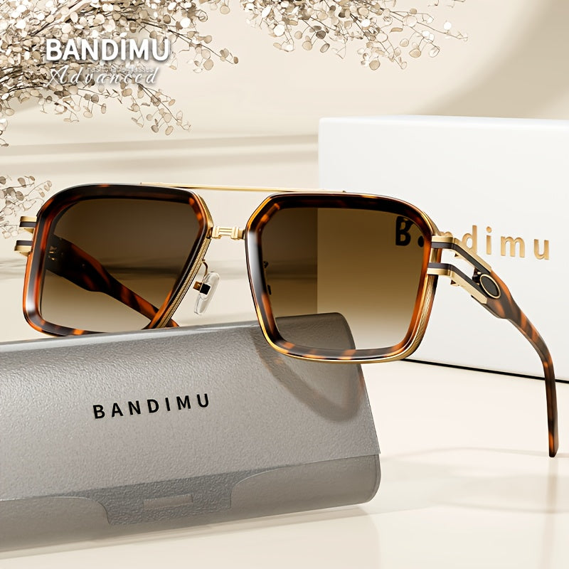 Bandimu Trend Modern Fashion Metal INS Wind Europe And The United States Fashion Casual Glasses Summer Sunscreen Casual Texture Versatile Fashion Street Shooting Glasses for Men And Women, with Eyeglasses Case, Glasses Cloth
