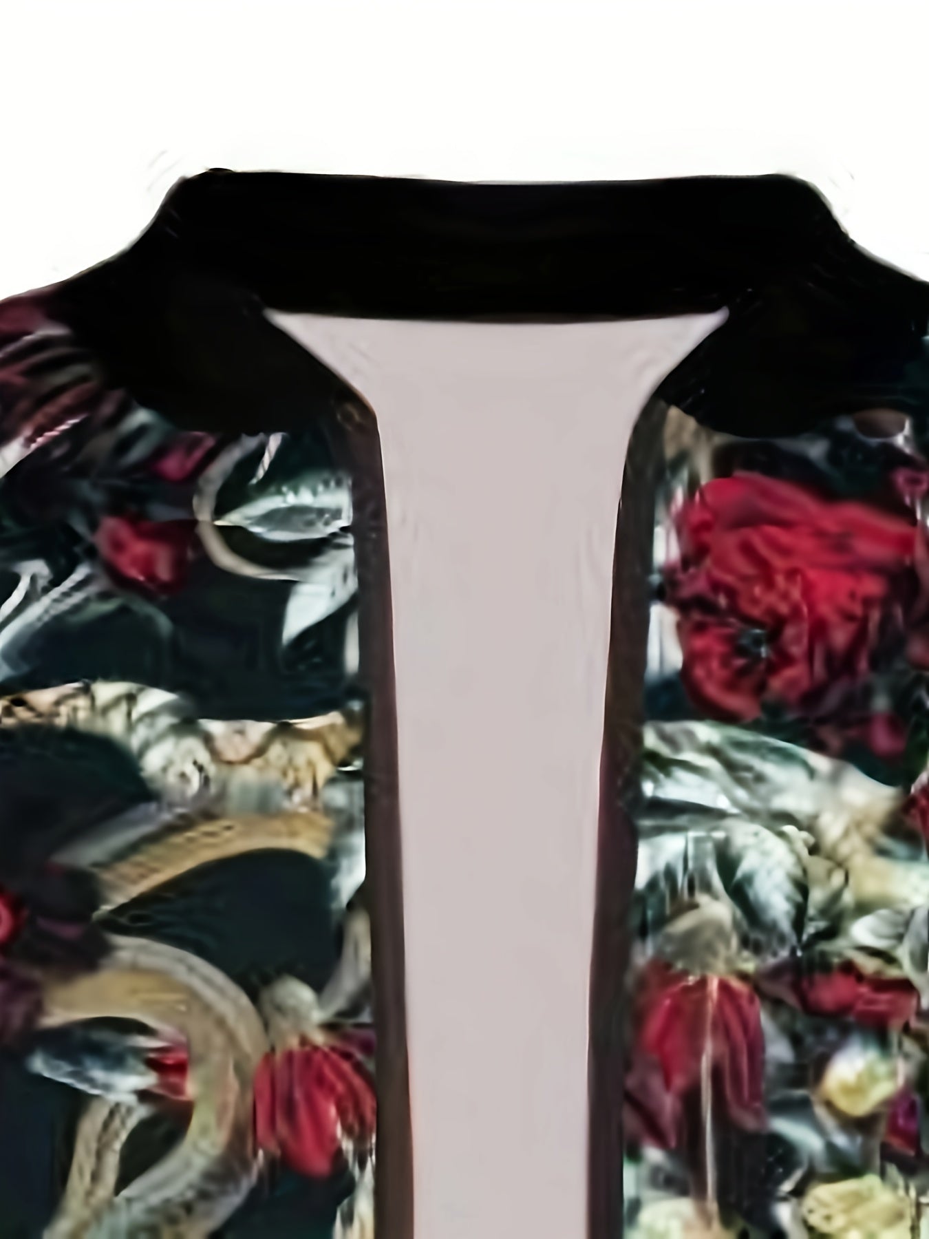 Long Sleeve Retro Style Men's Spring And Autumn Fashion Stand Collar Zip Up Sports Jacket With Flower And Leaf Pattern, Suitable For Street And Daily Wear