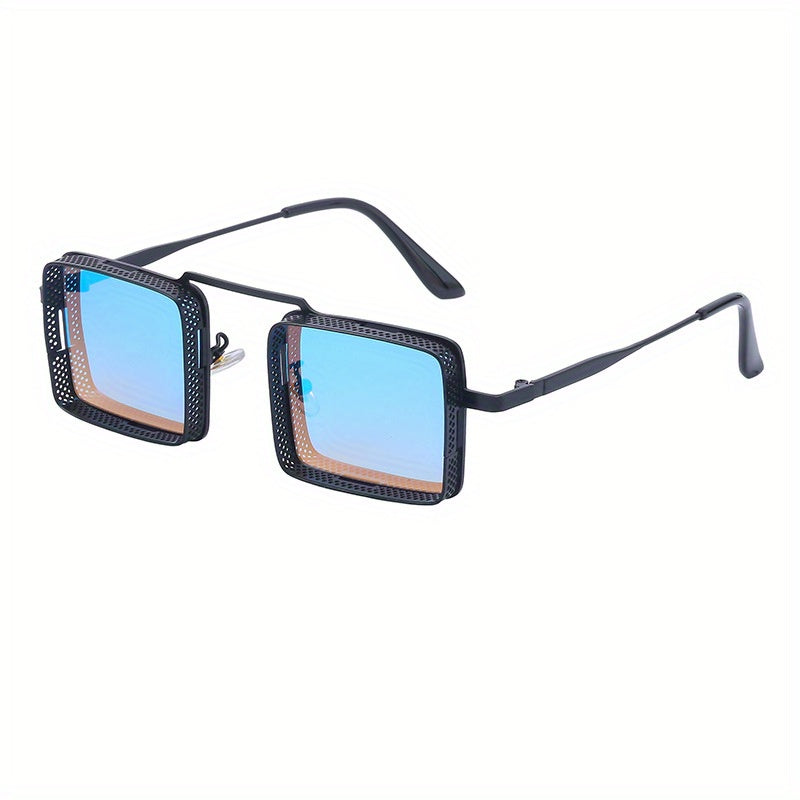 Steampunk Metal Hollow Men Square Frame Women Shades - Stylish