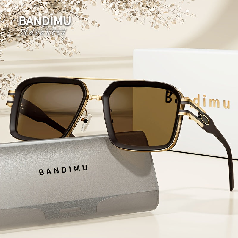 Bandimu Trend Modern Fashion Metal INS Wind Europe And The United States Fashion Casual Glasses Summer Sunscreen Casual Texture Versatile Fashion Street Shooting Glasses for Men And Women, with Eyeglasses Case, Glasses Cloth