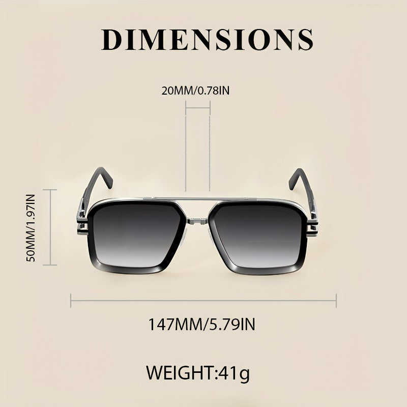 Bandimu Trend Modern Fashion Metal INS Wind Europe And The United States Fashion Casual Glasses Summer Sunscreen Casual Texture Versatile Fashion Street Shooting Glasses for Men And Women, with Eyeglasses Case, Glasses Cloth