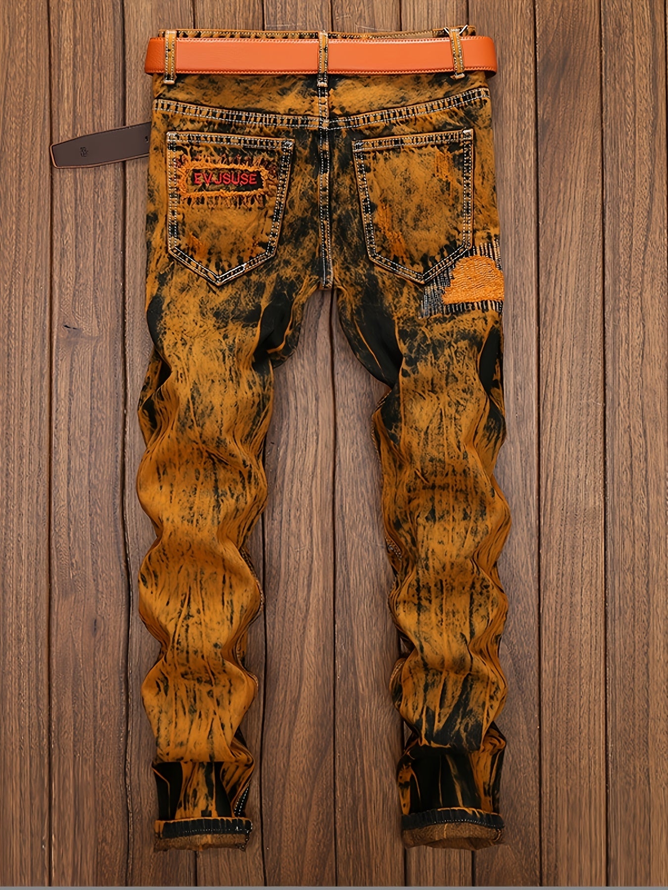 Fashion Retro Tide Pants Europe And The United States Foreign Trade Jeans Men Make Old Straight Jeans With Holes.